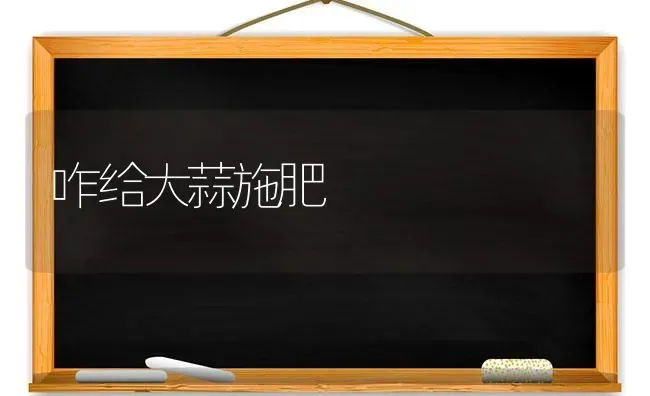 咋给大蒜施肥 | 种植肥料施肥