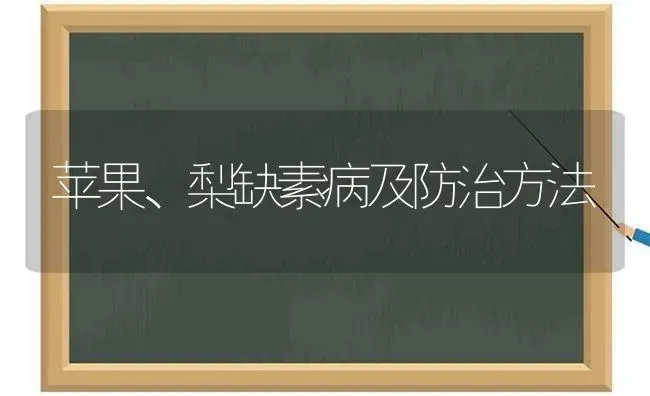 苹果、梨缺素病及防治方法 | 瓜果种植