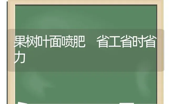 果树叶面喷肥 省工省时省力 | 瓜果种植