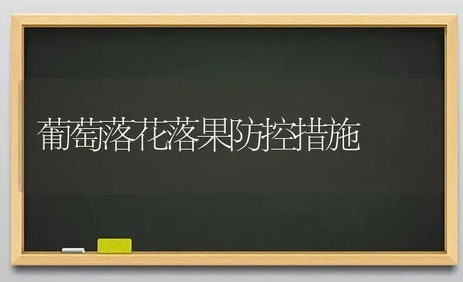 葡萄落花落果防控措施 | 瓜果种植