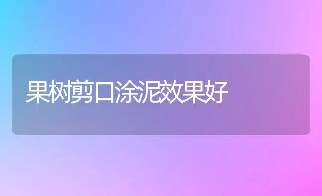 果树剪口涂泥效果好 | 瓜果种植