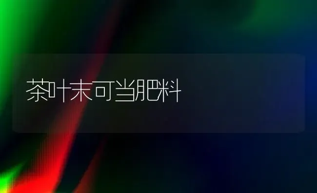 茶叶末可当肥料 | 种植肥料施肥