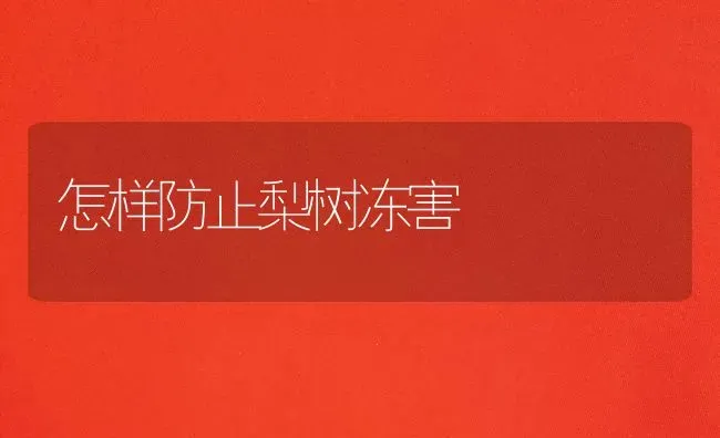 怎样防止梨树冻害 | 瓜果种植