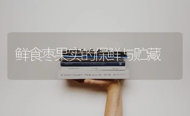 鲜食枣果实的保鲜与贮藏 | 瓜果种植
