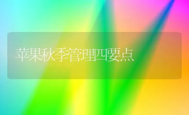 苹果秋季管理四要点 | 瓜果种植