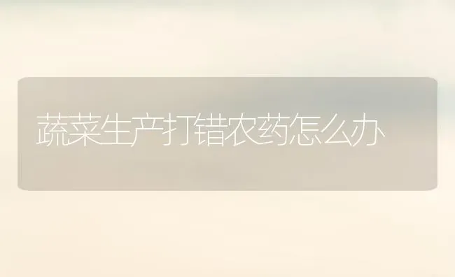 蔬菜生产打错农药怎么办 | 蔬菜种植