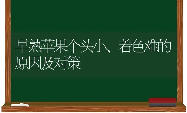 早熟苹果个头小、着色难的原因及对策 | 瓜果种植