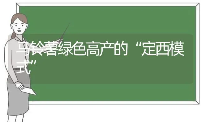 马铃薯绿色高产的“定西模式” | 粮油作物种植