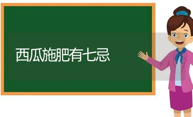 西瓜施肥有七忌 | 种植肥料施肥