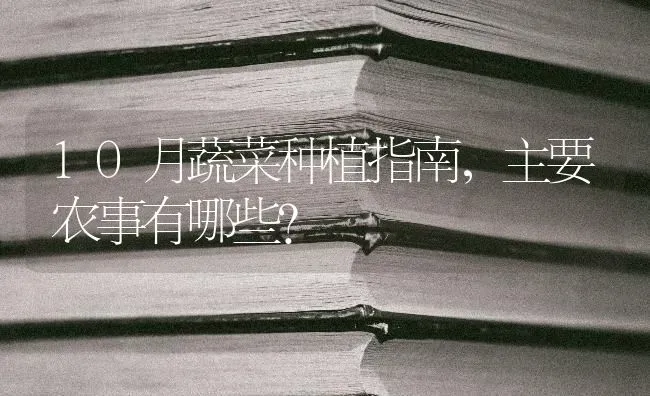 10月蔬菜种植指南，主要农事有哪些？ | 蔬菜种植