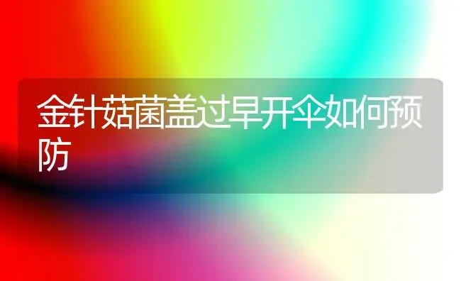 金针菇菌盖过早开伞如何预防 | 食用菌种植