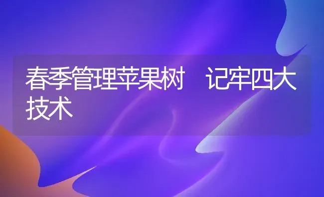 春季管理苹果树 记牢四大技术 | 瓜果种植