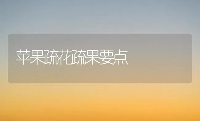 苹果疏花疏果要点 | 瓜果种植