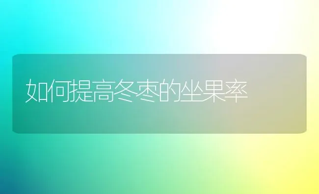 如何提高冬枣的坐果率 | 瓜果种植