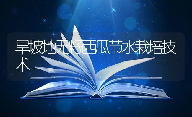 旱坡地无籽西瓜节水栽培技术 | 瓜果种植