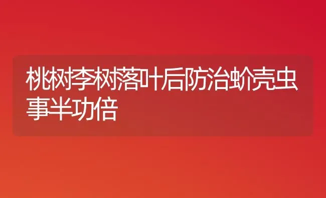 桃树李树落叶后防治蚧壳虫事半功倍 | 瓜果种植
