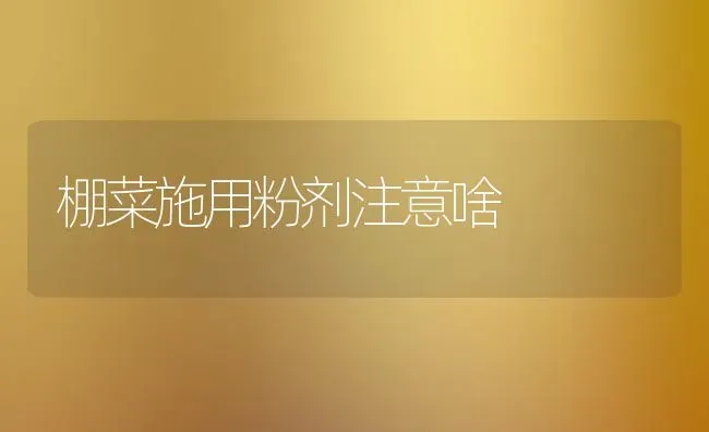 棚菜施用粉剂注意啥 | 蔬菜种植