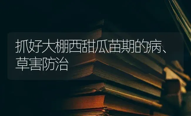 抓好大棚西甜瓜苗期的病、草害防治 | 瓜果种植