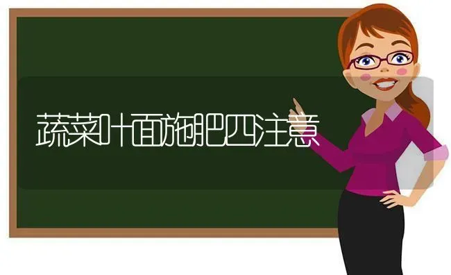 蔬菜叶面施肥四注意 | 蔬菜种植