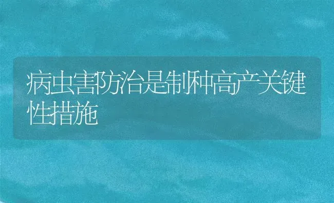 病虫害防治是制种高产关键性措施 | 种植病虫害防治