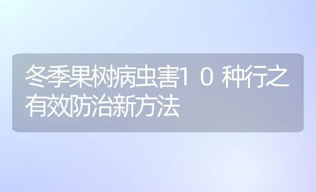 冬季果树病虫害10种行之有效防治新方法 | 瓜果种植