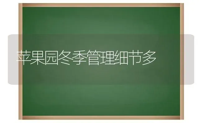 苹果园冬季管理细节多 | 瓜果种植