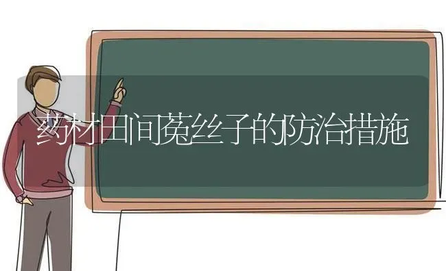 药材田间菟丝子的防治措施 | 药材种植