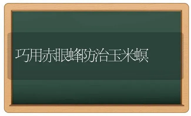 巧用赤眼蜂防治玉米螟 | 粮油作物种植
