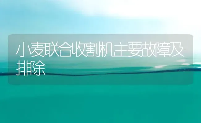 小麦联合收割机主要故障及排除 | 粮油作物种植