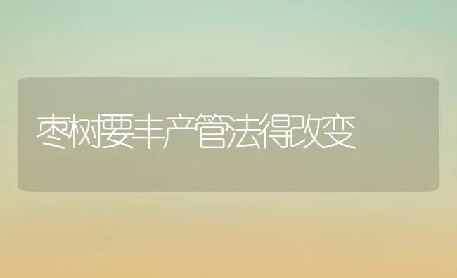 枣树要丰产管法得改变 | 瓜果种植