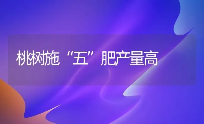 桃树施“五”肥产量高 | 瓜果种植