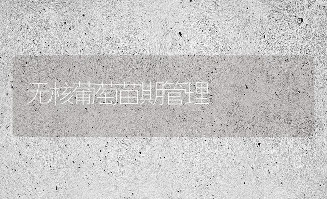 无核葡萄苗期管理 | 瓜果种植