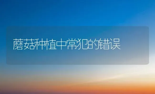 蘑菇种植中常犯的错误 | 食用菌种植