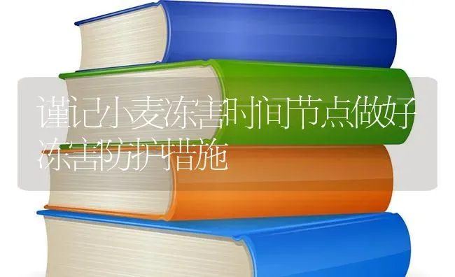 谨记小麦冻害时间节点做好冻害防护措施 | 粮油作物种植