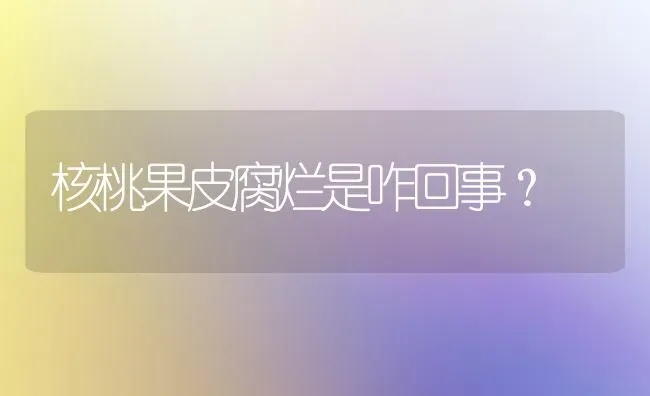 核桃果皮腐烂是咋回事？ | 瓜果种植