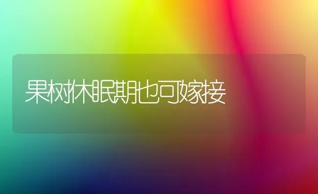果树休眠期也可嫁接 | 瓜果种植