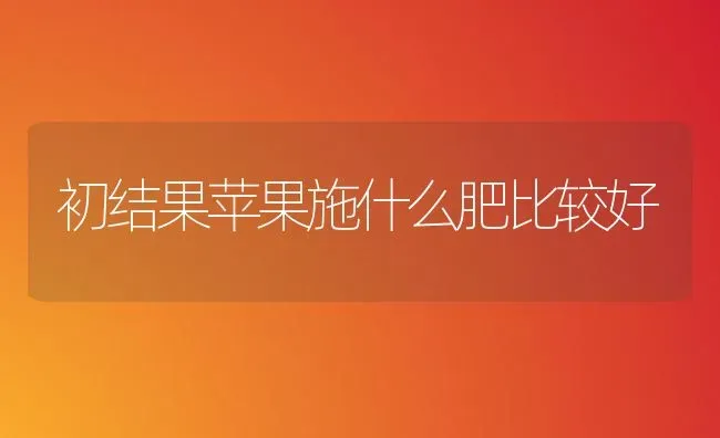 初结果苹果施什么肥比较好 | 瓜果种植