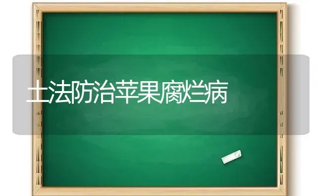 土法防治苹果腐烂病 | 瓜果种植