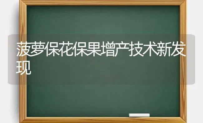 菠萝保花保果增产技术新发现 | 瓜果种植