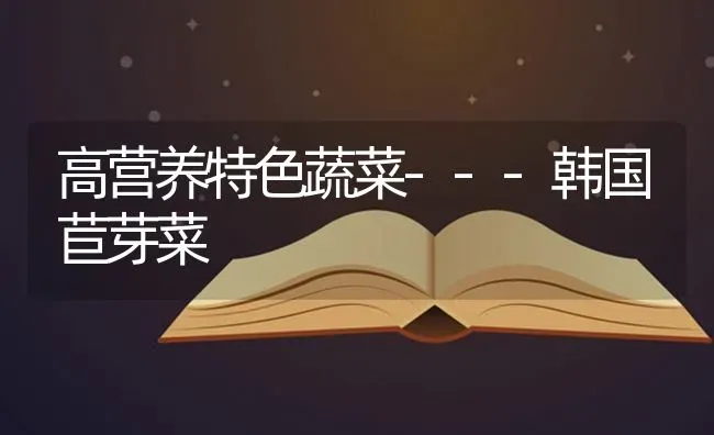 高营养特色蔬菜---韩国苣芽菜 | 蔬菜种植