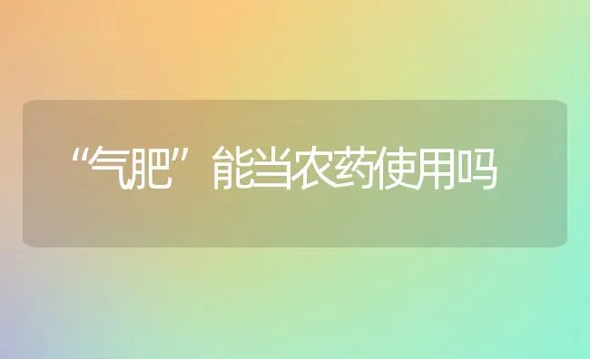 “气肥”能当农药使用吗 | 种植病虫害防治