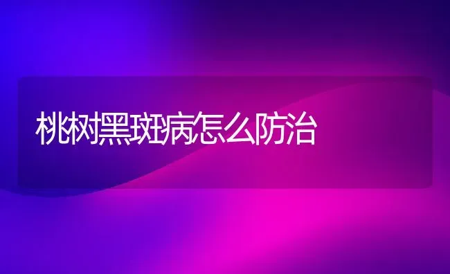 桃树黑斑病怎么防治 | 瓜果种植