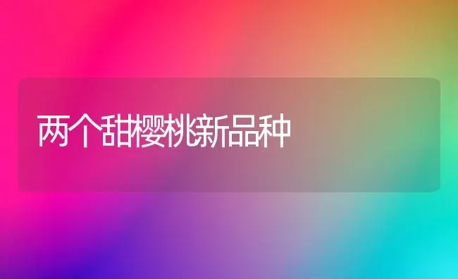 两个甜樱桃新品种 | 瓜果种植