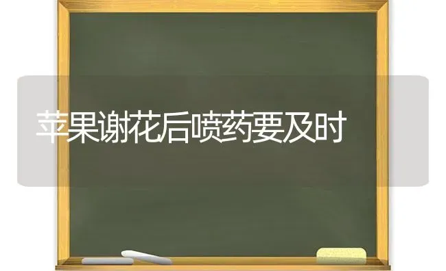 苹果谢花后喷药要及时 | 瓜果种植