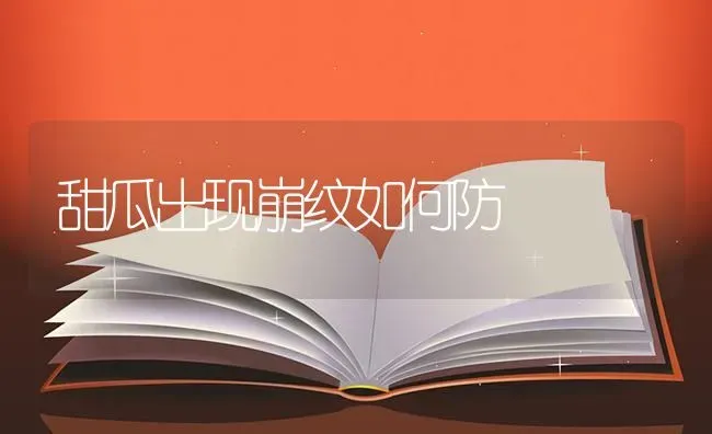 甜瓜出现崩纹如何防 | 瓜果种植