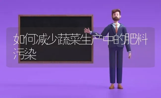 如何减少蔬菜生产中的肥料污染 | 蔬菜种植