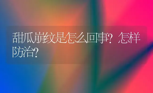 甜瓜崩纹是怎么回事？怎样防治？ | 瓜果种植