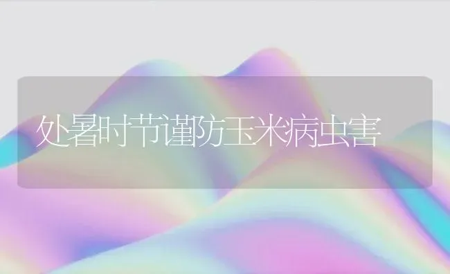 处暑时节谨防玉米病虫害 | 种植病虫害防治
