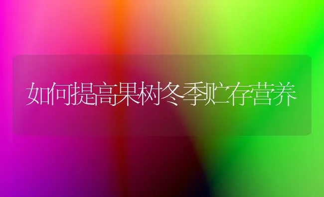 如何提高果树冬季贮存营养 | 瓜果种植