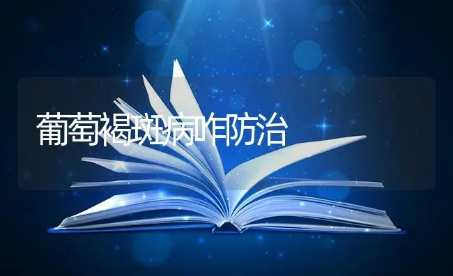 葡萄褐斑病咋防治 | 瓜果种植